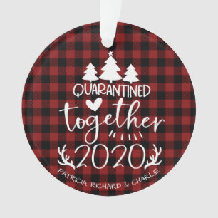 Quarantated Together Cute Covid Pandemic Kerstmis Ornament