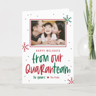 Quaranteam Bewerkbare Kleur Gevouwen Vakantie Kaar Feestdagen Kaart