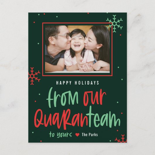 Quaranteam EDITABLE COLOR Holiday Kaart Briefkaart (Voorkant)
