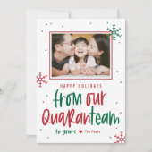 Quaranteam EDITABLE COLOR Holiday Photo Card Feestdagenkaart (Voorkant)