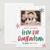 Quaranteam EDITABLE COLOR Holiday Photo Card Feestdagenkaart (Voorkant / Achterkant)