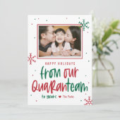 Quaranteam EDITABLE COLOR Holiday Photo Card Feestdagenkaart (Staand voorkant)