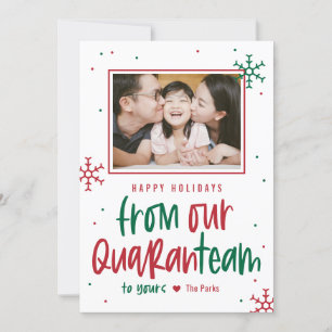 Quaranteam EDITABLE COLOR Holiday Photo Card Feestdagenkaart