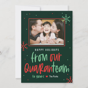 Quaranteam EDITABLE COLOR Holiday Photo Card Feestdagenkaart