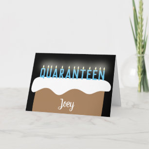 "Quaranteen" Verjaardagstaart Puns Voor Tiener Kaart