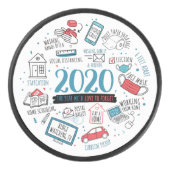 Quarantine 2020 Family Activities Herdenking Hockey Puck (Voorkant)