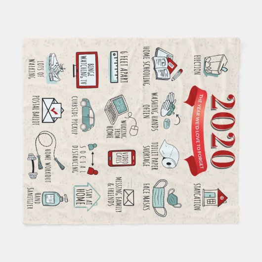 Quarantine 2020 herdenkingskerst fleece deken (Voorkant (Horizontaal))