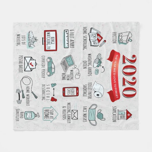 Quarantine 2020 herdenkingskerst fleece deken (Voorkant (Horizontaal))