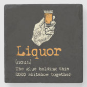 Quarantine 2020 herdenkt drankdefinitie Gag Stenen Onderzetter (Voorkant)