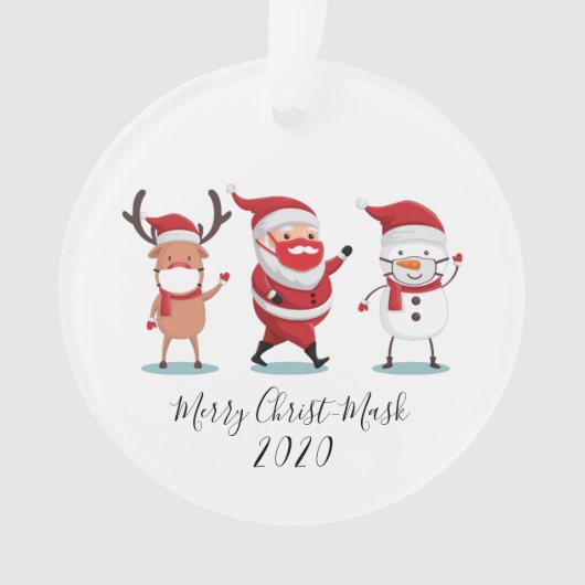 Quarantine 2020 Merry Christmask Manuscript Ornament (voorkant)