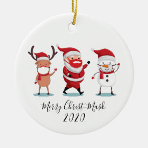 Quarantine 2020 Merry Christmask Script Keramisch Ornament