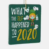 Quarantine 2020 met kerstslot Elf Keramisch Ornament (Rechts)