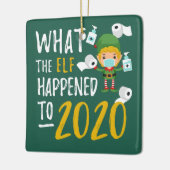 Quarantine 2020 met kerstslot Elf Keramisch Ornament (Links)