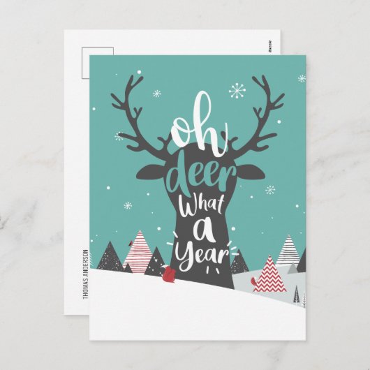 Quarantine 2020, wat een jaar kerstmis feestdagenkaart (Voorkant / Achterkant)