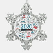 Quarantine 2020 Year om herdenking te vergeten Tin Sneeuwvlok Ornament (Voorkant)