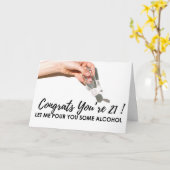 Quarantine 21 Birthday Card Funny Hand Sanitizer Kaart (Gele Bloem)