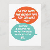 Quarantine Activity Knitting Possum a Sweater Briefkaart (Voorkant)