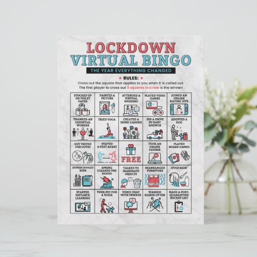 Quarantine Bingo Lockdown Activities (Staand voorkant)