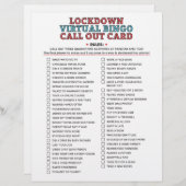 Quarantine Bingo Lockdown Activities Call Out List (Voorkant / Achterkant)