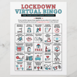 Quarantine Bingo Pandemic Lockdown Activities