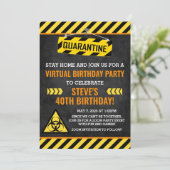 Quarantine Birthday Invitation, Adult Humor Funny Kaart (Staand voorkant)