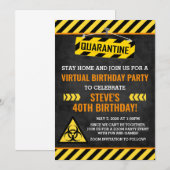 Quarantine Birthday Invitation, Adult Humor Funny Kaart (Voorkant / Achterkant)