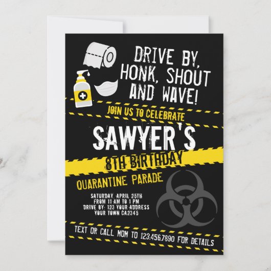 Quarantine Birthday Parade Kaart (Voorkant)