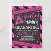 Quarantine Birthday Party Invitation Virtual Zoom Kaart (Voorkant)