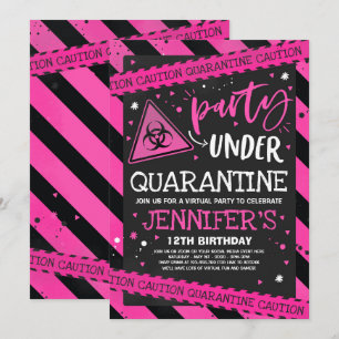 Quarantine Birthday Party Invitation Virtual Zoom Kaart