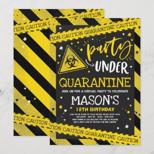 Quarantine Birthday Party Invitation Virtual Zoom Kaart