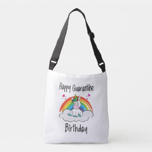 Quarantine Birthday Unicorn-regenboog Crossbody Tas