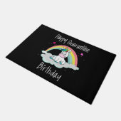 Quarantine Birthday Unicorn-regenboog Deurmat (Schuin)