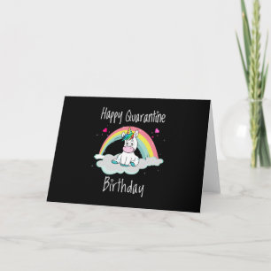 Quarantine Birthday Unicorn-regenboog Kaart