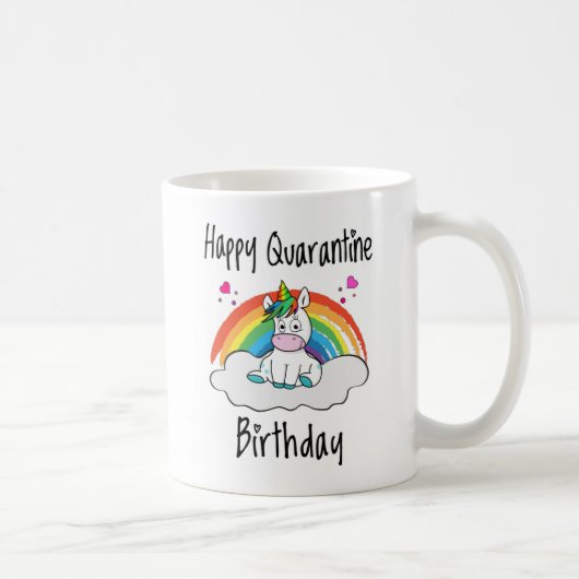 Quarantine Birthday Unicorn-regenboog Koffiemok (Rechts)