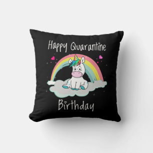 Quarantine Birthday Unicorn-regenboog Kussen