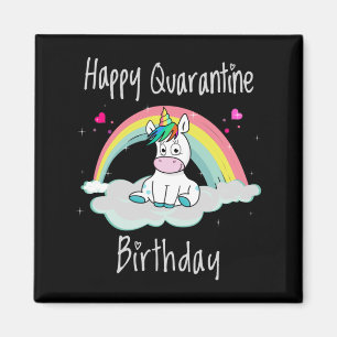 Quarantine Birthday Unicorn-regenboog Magneet