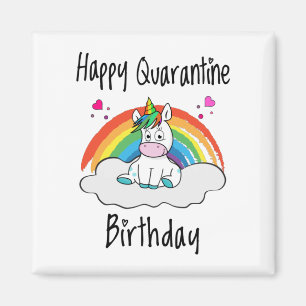 Quarantine Birthday Unicorn-regenboog Magneet