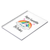Quarantine Birthday Unicorn-regenboog Notitieboek (Linkerzijde)