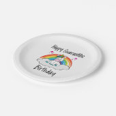 Quarantine Birthday Unicorn-regenboog Papieren Bordje (Gekanteld)