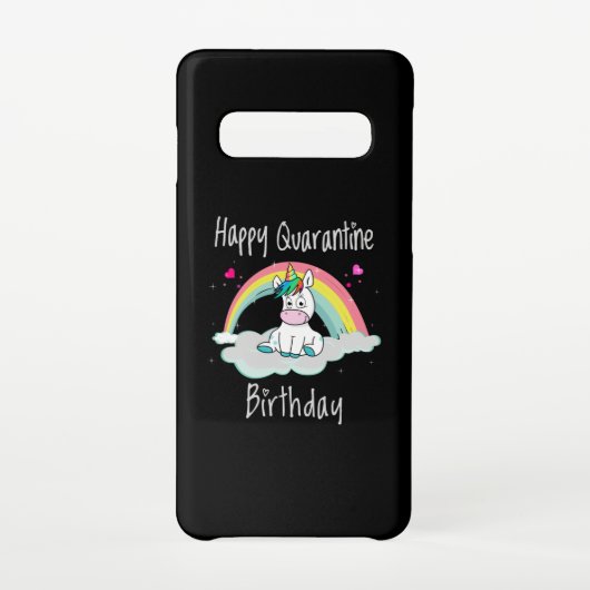Quarantine Birthday Unicorn-regenboog Samsung Galaxy Hoesje (Achterkant)