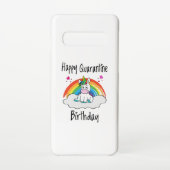 Quarantine Birthday Unicorn-regenboog Samsung Galaxy Hoesje (Achterkant)