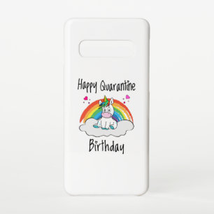Quarantine Birthday Unicorn-regenboog Samsung Galaxy S10 Hoesje