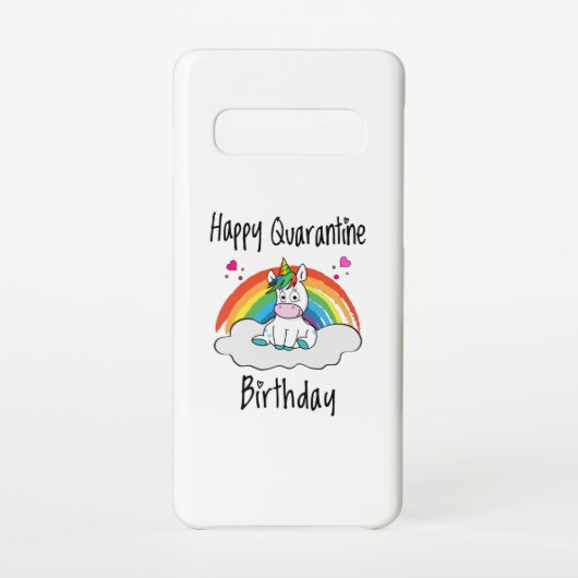 Quarantine Birthday Unicorn-regenboog Samsung Galaxy Hoesje (Achterkant)