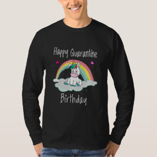 Quarantine Birthday Unicorn-regenboog T-shirt