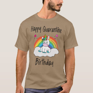 Quarantine Birthday Unicorn-regenboog T-shirt