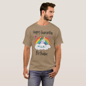 Quarantine Birthday Unicorn-regenboog T-shirt (Voorkant volledig)
