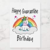 Quarantine Birthday Unicorn-regenboog Voedselcontainer Etiket (Enkel label)