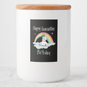 Quarantine Birthday Unicorn-regenboog Voedselcontainer Etiket (Voorkant)