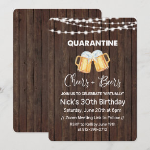 Quarantine Cheers en Biertjes Verjaardag Kaart
