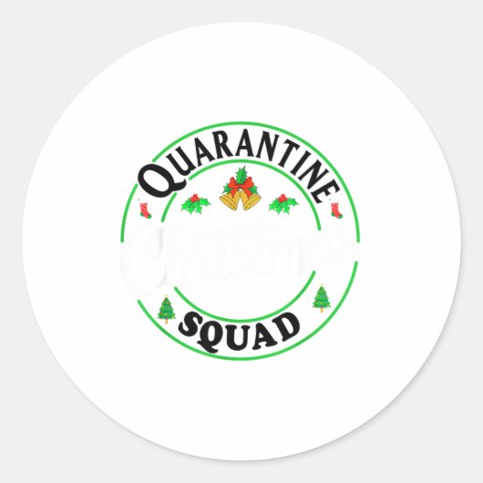 Quarantine Christmas Squad Matching Family Holiday Ronde Sticker (Voorkant)